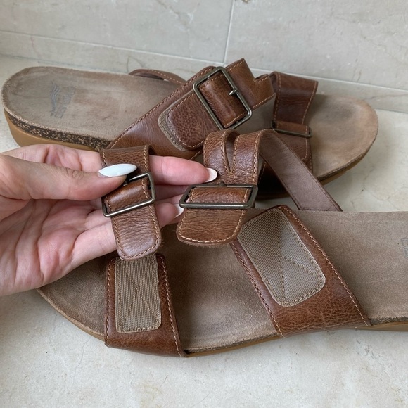 Dansko Rosie Waxy Burnished Leather Sandal Tan size 40 / US 9.5-10 - Picture 9 of 12